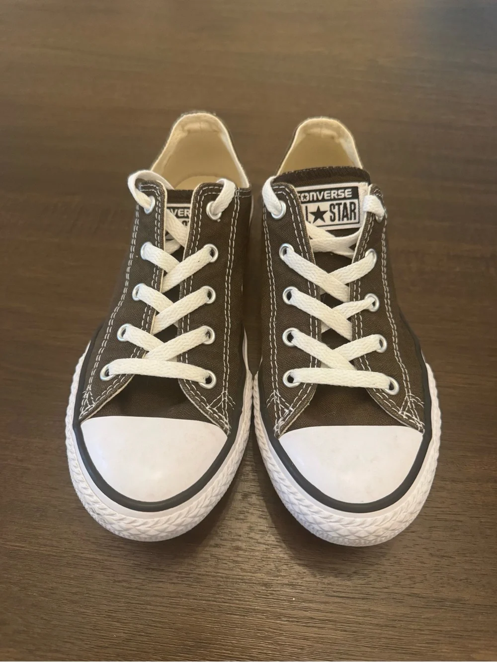 Converse Kids Low Top Sneakers - Brown and White